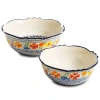 Gibson Home Luxembourg 2 Piece Stoneware Bowl Set In Blue