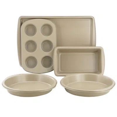 Gibson Home Lyneham 5 Piece Nonstick Steel Bakeware Set In Brown