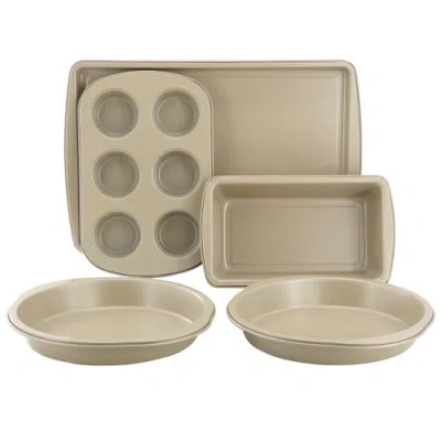 Gibson Home Lyneham 5 Piece Nonstick Steel Bakeware Set In Gold