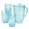 Gibson Home Malone 5 Piece Plastic Pitcher And Tumbler Set In Blue