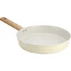 Gibson Home Marbleton Ceramic Nonstick Alumium 11 Inch Frying Pan In Cream In White