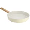 Gibson Home Marbleton Ceramic Nonstick Alumium 9.5 Inch Frying Pan In Cream In White