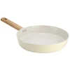Gibson Home Marbleton Ceramic Nonstick Alumium 9.5 Inch Frying Pan In Cream In White