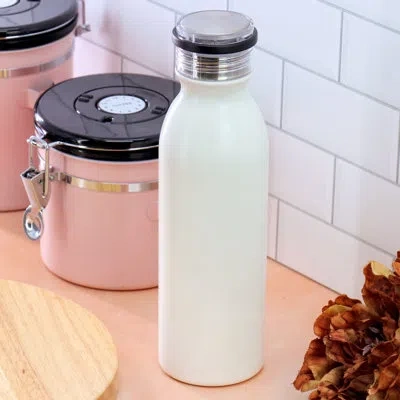 Gibson Home Marina 20oz Stainless Steel Thermal Bottle With Acrylic Lid In Cream In White