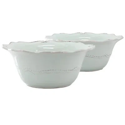 Gibson Home Modern Southern Home 2 Piece 10 Inch Scalloped Stoneware Serving Bowl Set In Blue