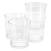 Gibson Home Moonstone 4 Piece 13.5 Ounce Double Old-fashioned Glass Set In Transparent