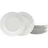 Gibson Home Noble Court 7.5 Inch Dessert Plate Set , Set Of 12 In White