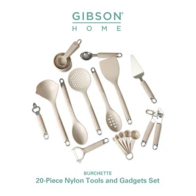 Gibson Home Nylon Kitchen Gadget & Tool Set With Spatulas And Ladle In Brown