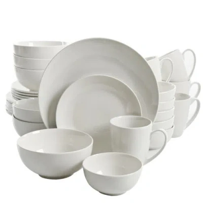 Gibson Home Ogalla 30 Piece Porcelain Dinnerware Set In White