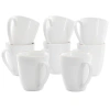 Gibson Home Ogalla 8 Piece 12 Ounce Gold Banded Fine Ceramic Mug Set In White