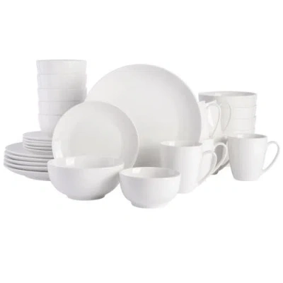 Gibson Home Ogalla Porcelain Plates, Bowls & Mugs Dinnerware Set In White