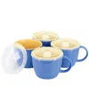 Gibson Home On The Go 4pc Stoneware Soup Cup Set In Blue