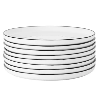 Gibson Home Oslo 8 Piece Porcelain Dinner Plate Set In White