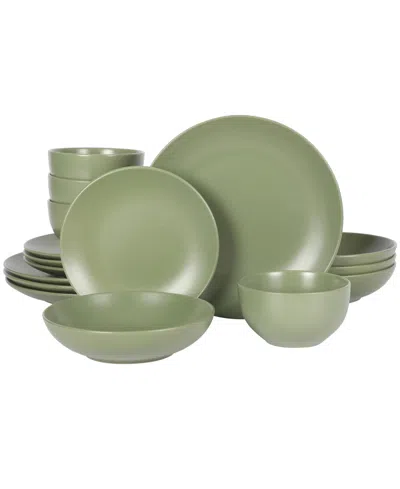 Gibson Home Queenslane 16 Pc. Dinnerware Set, Service For 4 In Matte Green