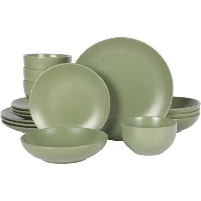 Gibson Home Queenslane Double Bowl Plates And Bowls Dinnerware Set In Green