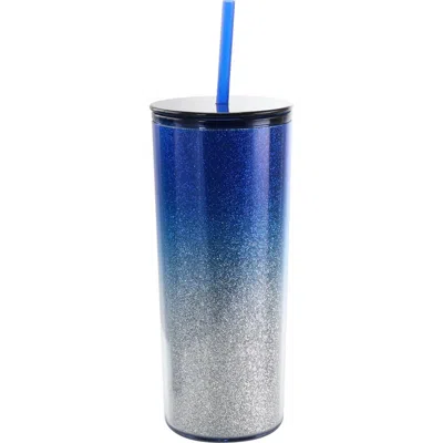 Gibson Home Rainbow Blast 4 Piece 21 Ounce Sparkly Tumbler Set In Blue