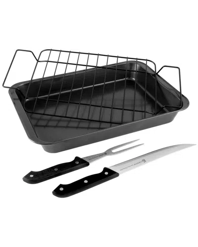 Gibson Home Reilly 4pc Non-stick Carbon Steel Roaster Set In Black