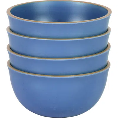 Gibson Home Rockabye 4 Piece 6.1 Inch Melamine Cereal Bowl Set In Blue