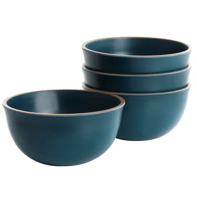 Gibson Home Rockabye 4 Piece Melamine Cereal Bowl Set In Dark Teal