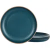 Gibson Home Rockabye 4 Piece Melamine Dinner Plate Set In Blue