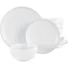 Gibson Home Rockaway 12 Piece Stoneware Dinnerware Set In White