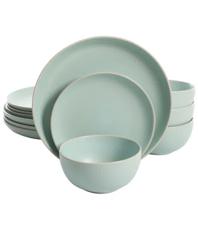 Gibson Home Rockaway 12-piece Dinnerware Set, Service For 4 In Green