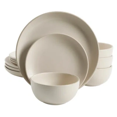 Gibson Home Rockaway 12-piece Stoneware Dinnerware Set In White
