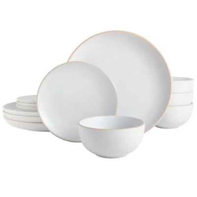 Gibson Home Rockaway 12-piece Stoneware Dinnerware Set In White