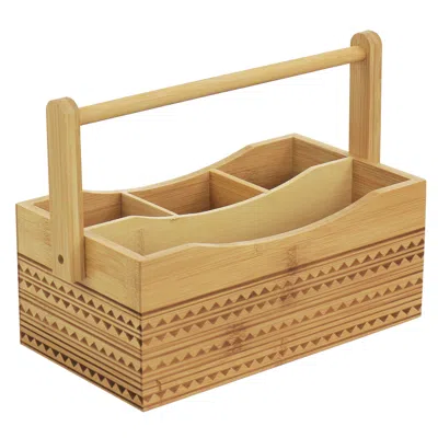 Gibson Home Sadler 11 Inch Portable Utensil Caddy In Brown