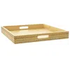 Gibson Home Sadler 15 Inch Wood Serving Tray With Built-in Handles In Gold