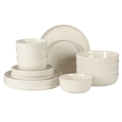 Gibson Home Serenity Modern Porcelain Dinnerware Set In Sand