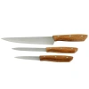Gibson Home Seward 3 Piece Stainless Steel Cutlery Set With Wood Handles In Brown