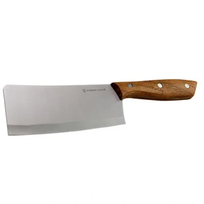 Gibson Home Seward 6 Inch Stainless Steel Cleaver With Wooden Handle In Brown