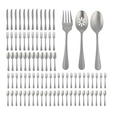Gibson Home Sinta 87-piece Stainless Steel Flatware Set With Bead Border Design – Service For 12 Plus Serving Ut