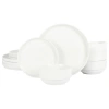 Gibson Home Snowscape 12 Piece Fine Ceramic Stackable Dinnerware Set In White