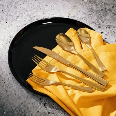 Gibson Home Stainless Steel Flatware Set - Service For 4 In Gold