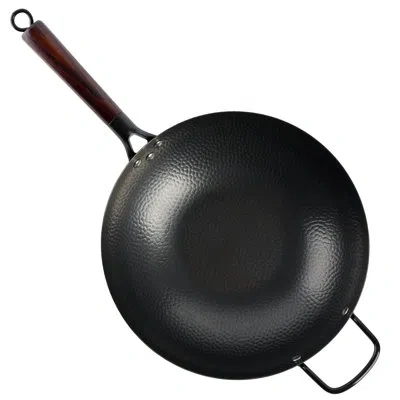 Gibson Home Stargaze Debossed 13” Carbon Steel Flat Bottom Wok - 82970.01r In , Hammered
