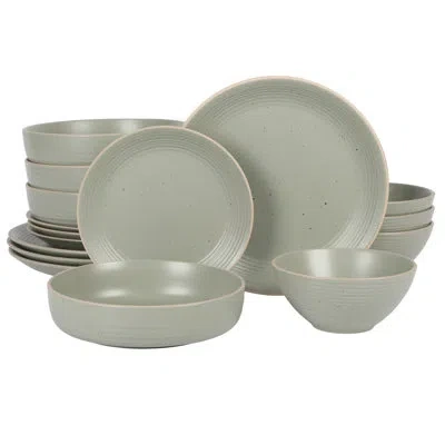 Gibson Home Stoneware Dinnerware Set - Service For 4 In Sage Green