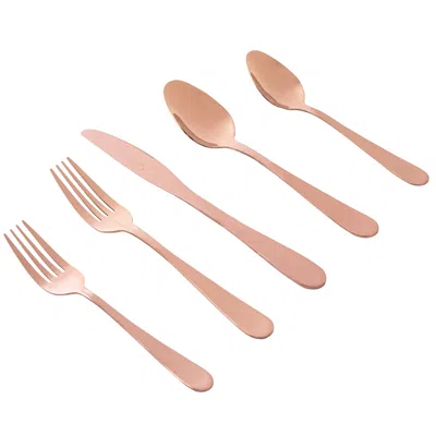 Gibson Home Stravidia 20 Piece Flatware Set In Rose Gold Stainless Steel