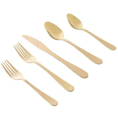 Gibson Home Stravidia 20 Piece Flatware Set  Stainless Steel In Gold
