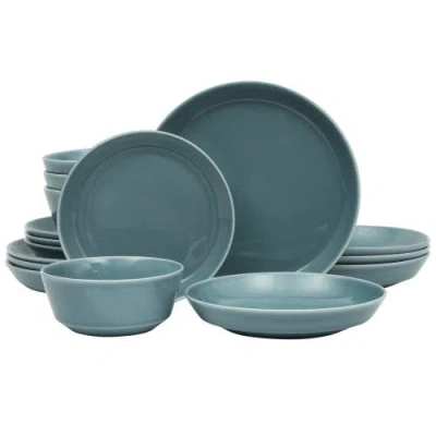 Gibson Home Summer Shades Porcelain Dinnerware Set In Blue