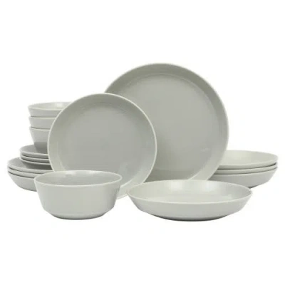 Gibson Home Summer Shades Porcelain Dinnerware Set In Gray