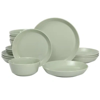 Gibson Home Summer Shades Porcelain Dinnerware Set In Green