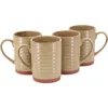 Gibson Home Terra Bella 4 Piece 18.5 Ounce Terracotta Mug Set In Brown