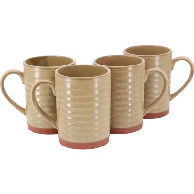 GIBSON HOME GIBSON HOME TERRA BELLA 4 PIECE 18.5 OUNCE TERRACOTTA MUG SET