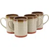 Gibson Home Terra Bella 4 Piece 18.5 Ounce Terracotta Mug Set In Brown