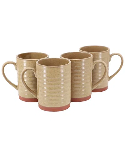 Gibson Home Terra Bella 4pc Terracotta Mug Set In Brown