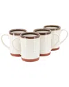 Gibson Home Terra Bella 4pc Terracotta Mug Set In White