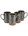 Gibson Home Terra Bella 4pc Terracotta Mug Set In Gray