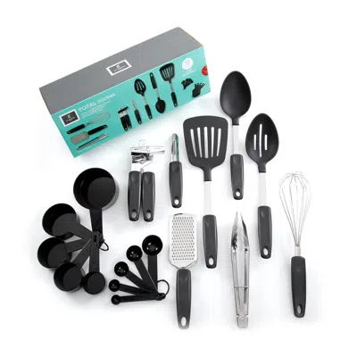 Gibson Home Total Kichen Chefs Better Basics 18-piece Gadgets And Tools Combo Set In Black